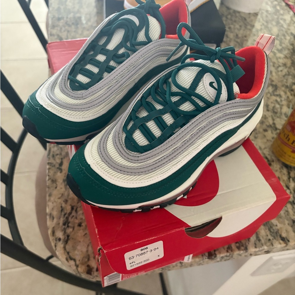 Nike Air Max 97 Teal and White Sneakers